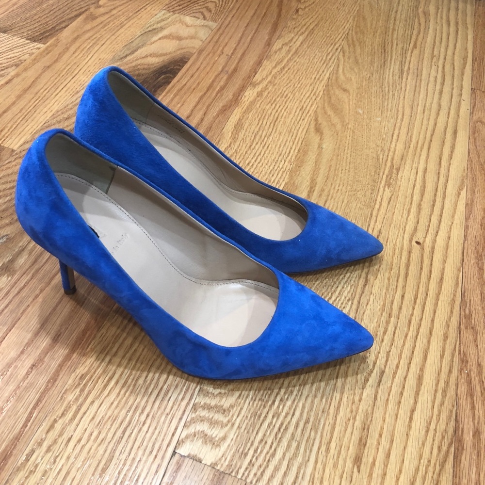 Electric blue J.Crew suede pumps-Brand New